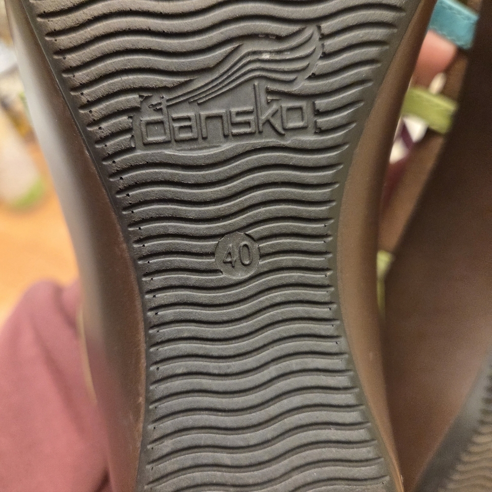 Dansko Dana Multicolored Leather Wedge Sandals Womens Size 40 - Picture 9 of 11